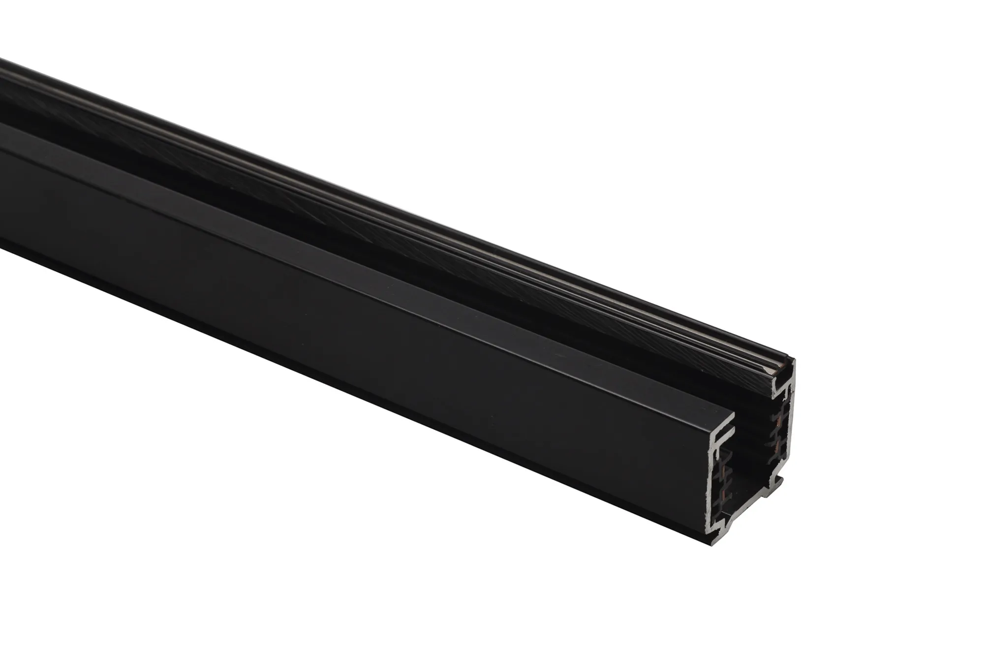 2m Black Aluminium Surface Mounted Track 36 x 32mm With Data Bus